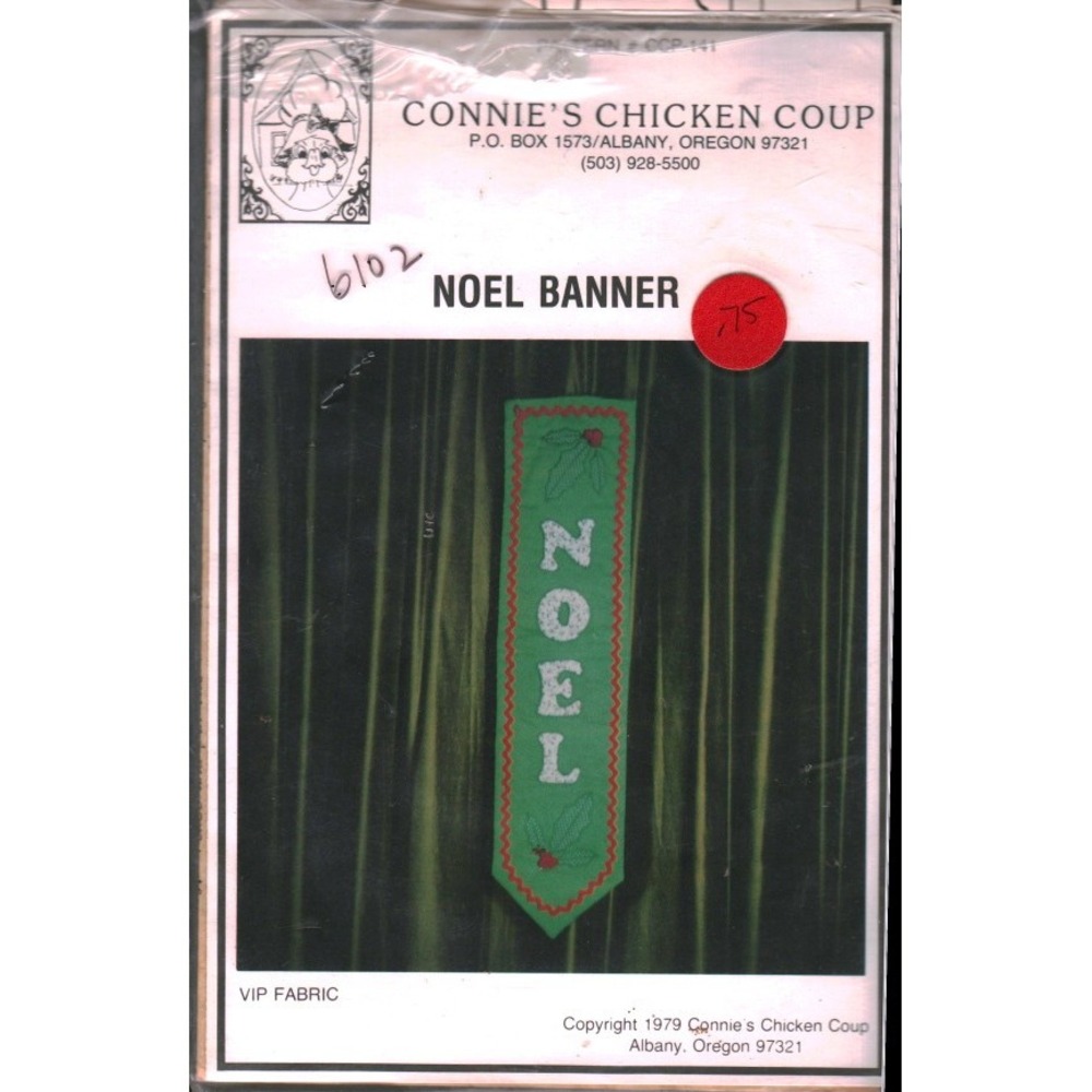 Vintage 1979 Connie's Chicken Coup Noel Banner Sewing Pattern 6102‎ Christmas